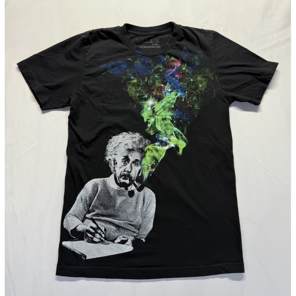 Albert Einstein graphic tshirt mens small black science art tee‎